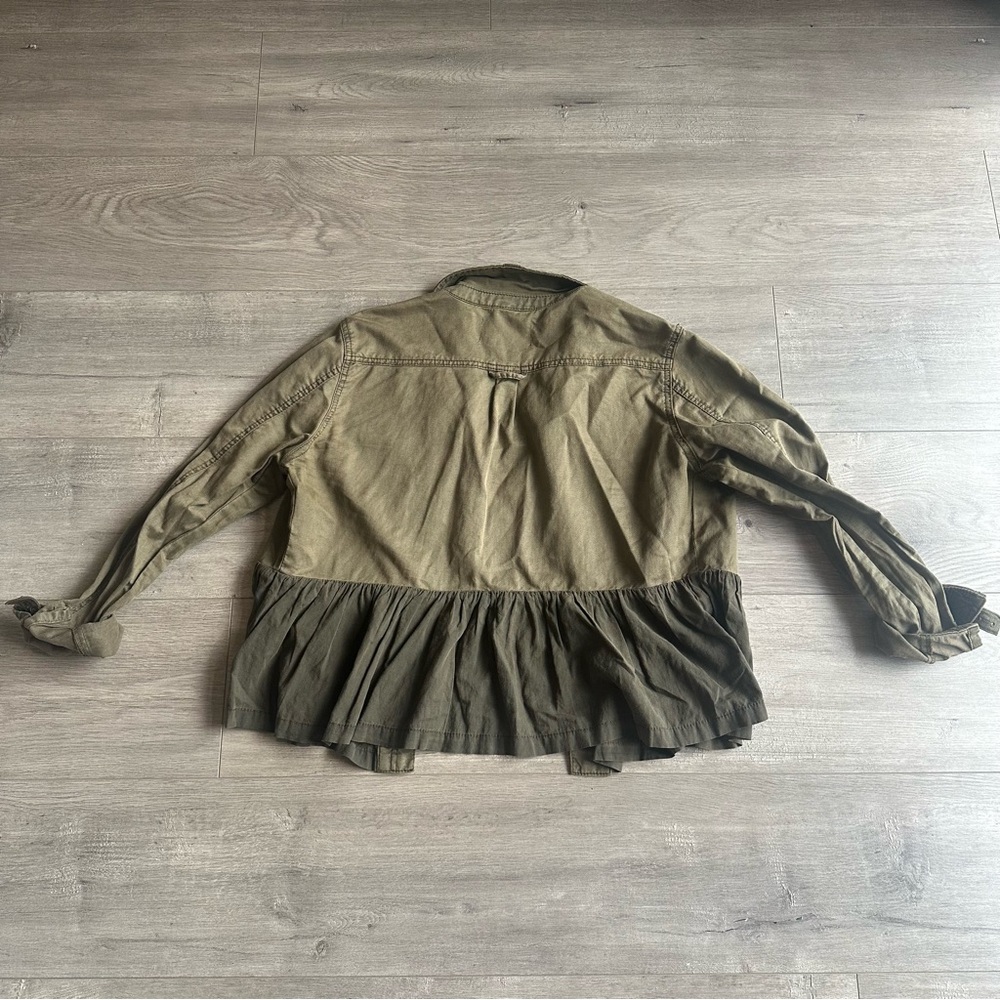 by Anthropologie peplum military jacket with patchwork - size small - Picture 4 of 4
